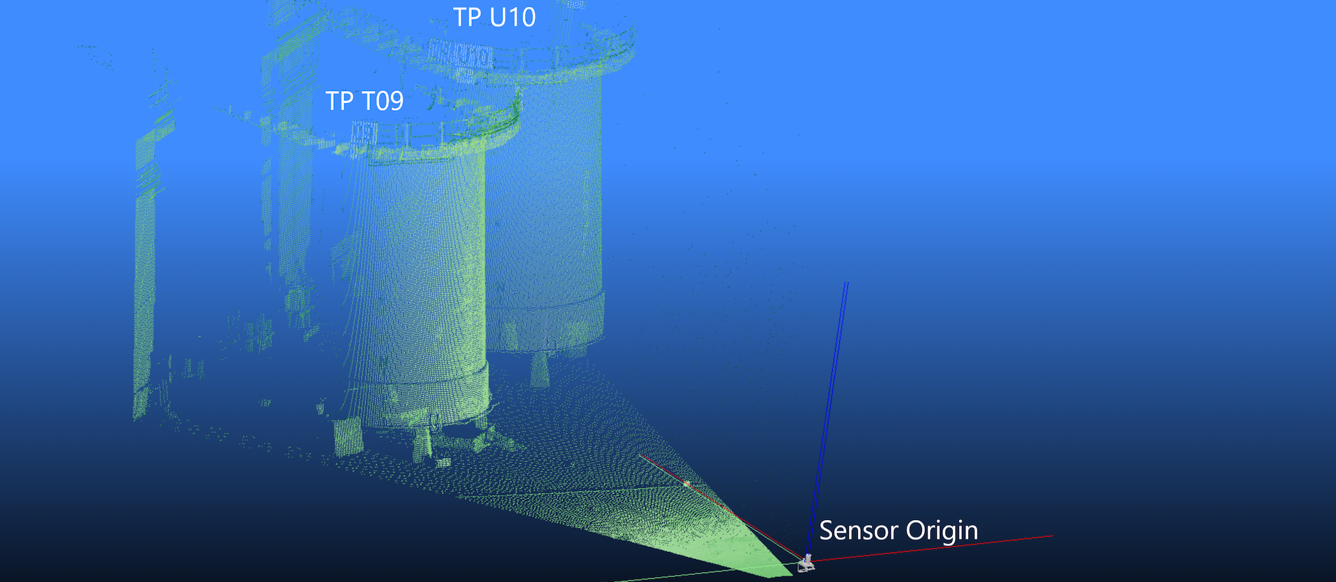 3D LIDAR scan Point-cloud of TPs visualised in OASYS